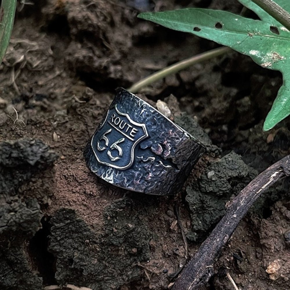 Vintage Route 66 Ring - Chrome Cult