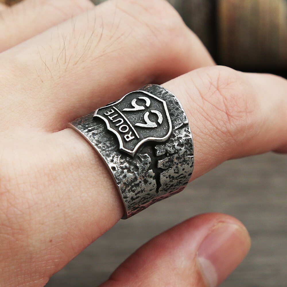 Vintage Route 66 Ring - Chrome Cult