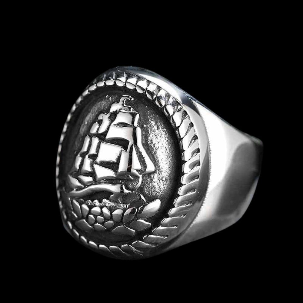 Vintage Sailboat Ring - Chrome Cult