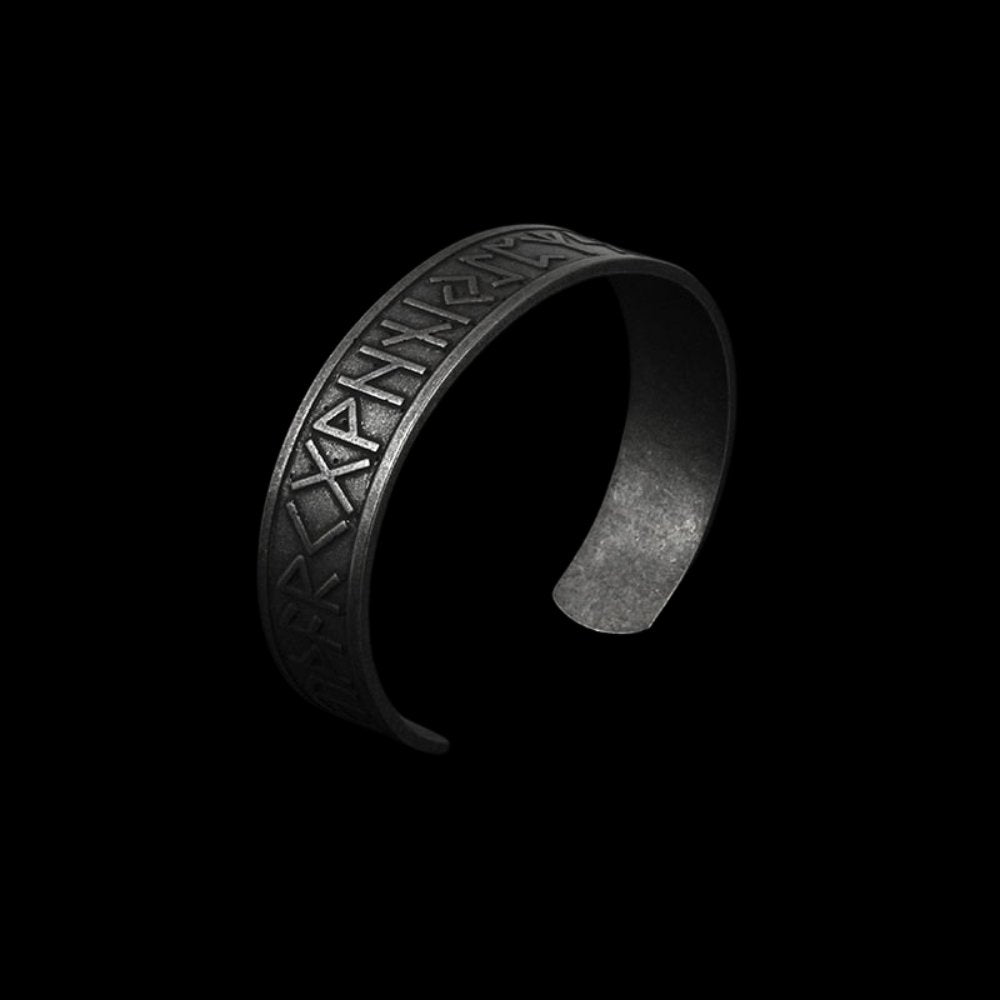 Vintage Viking Runes Cuff Bracelet - Chrome Cult