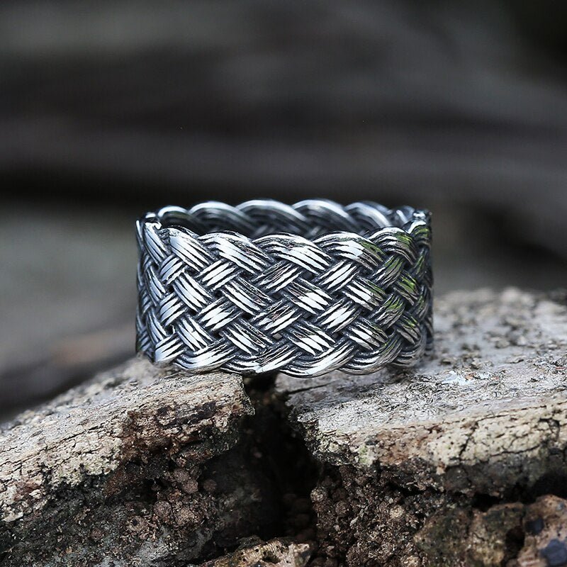 Vintage Weave Viking Ring - Chrome Cult