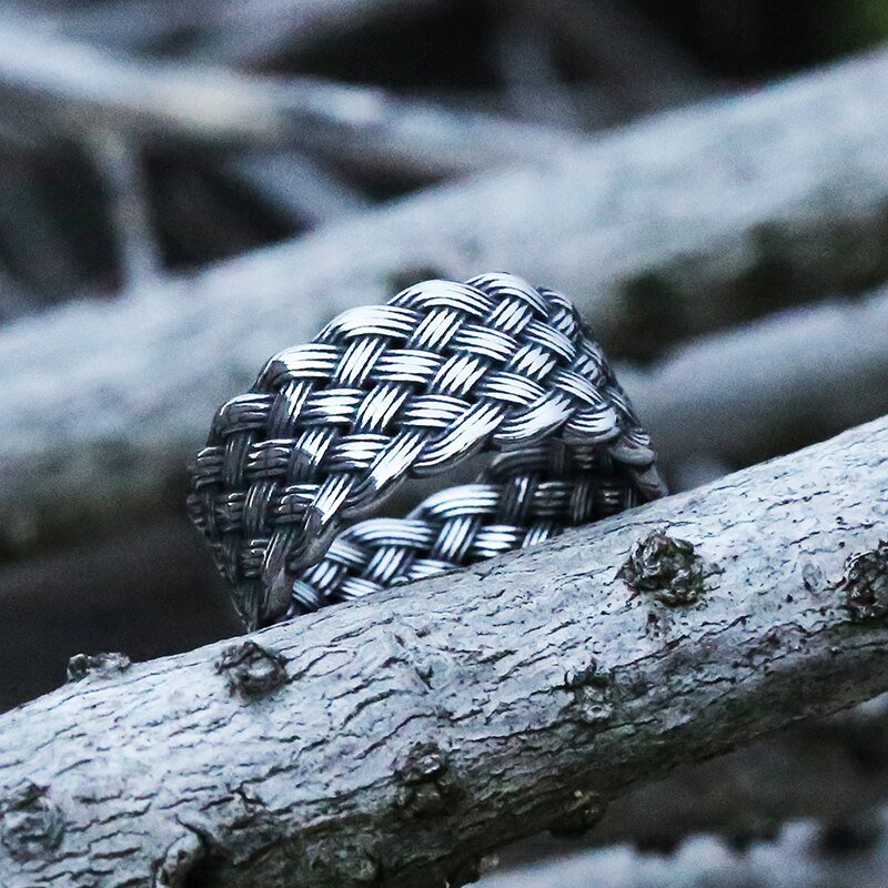 Vintage Weave Viking Ring - Chrome Cult