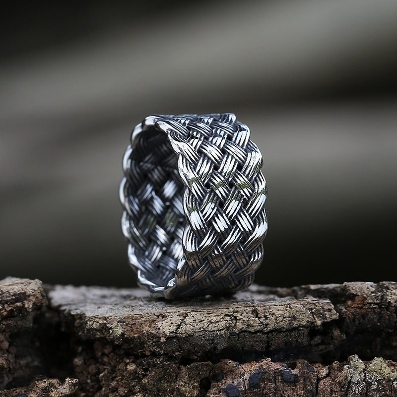 Vintage Weave Viking Ring - Chrome Cult