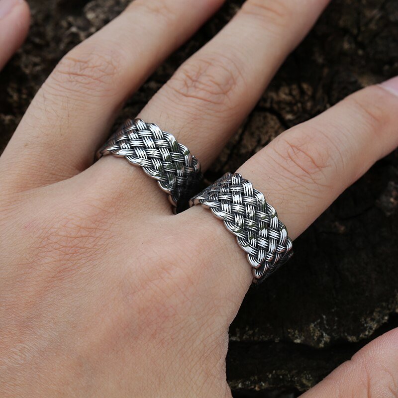 Vintage Weave Viking Ring - Chrome Cult