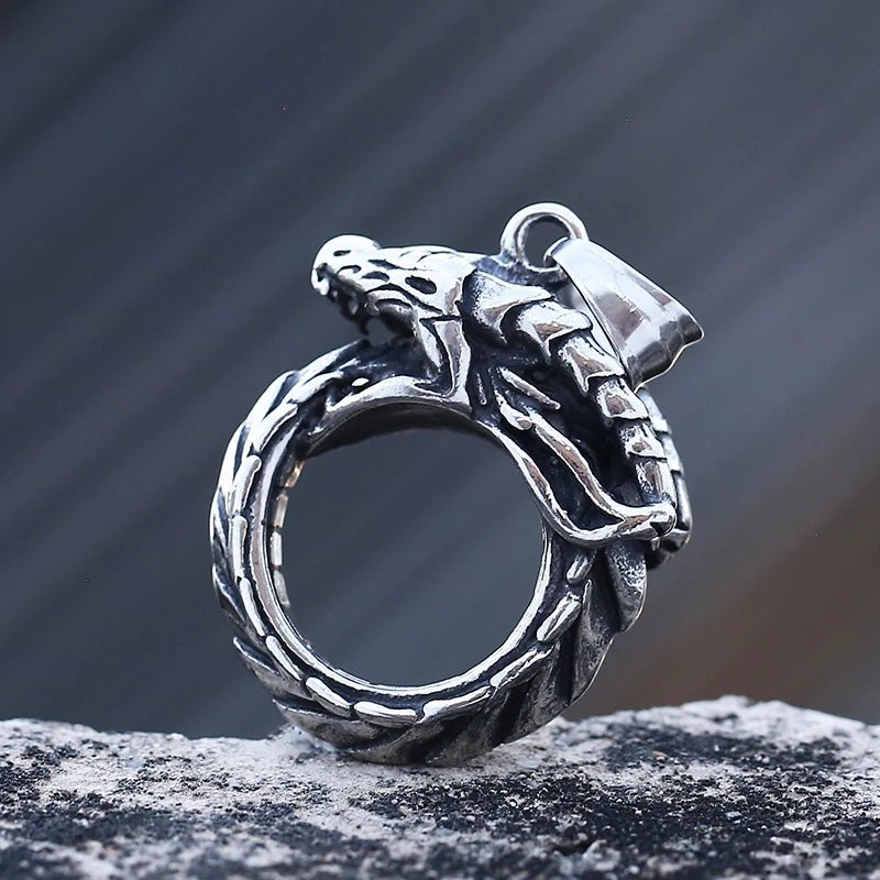 Whorled Dragon Pendant - Chrome Cult