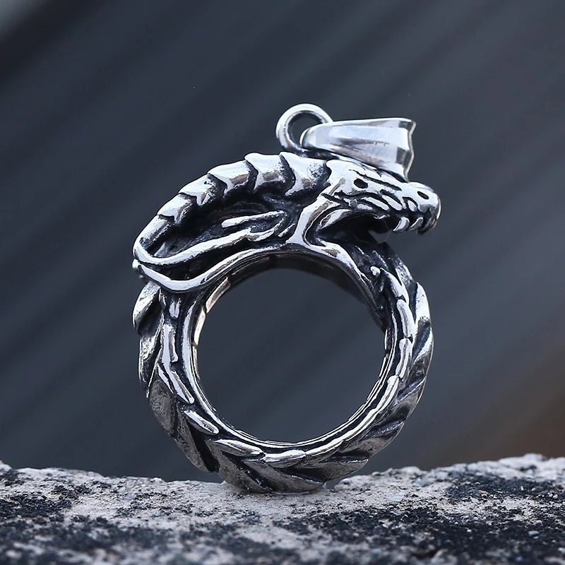 Whorled Dragon Pendant - Chrome Cult
