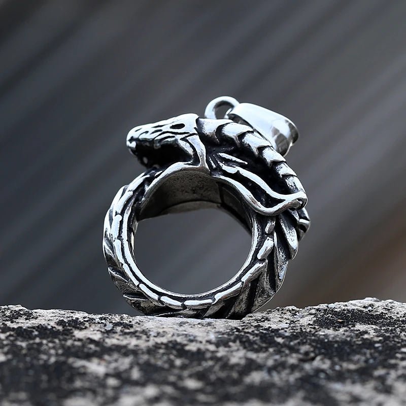 Whorled Dragon Pendant - Chrome Cult