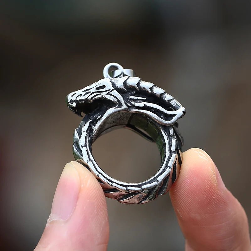 Whorled Dragon Pendant - Chrome Cult