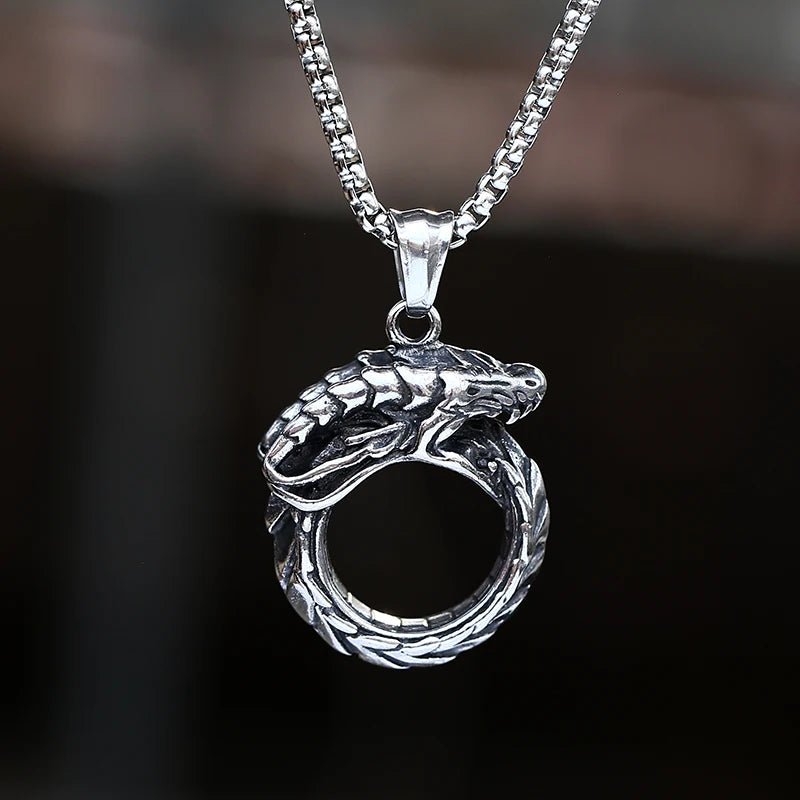 Whorled Dragon Pendant - Chrome Cult