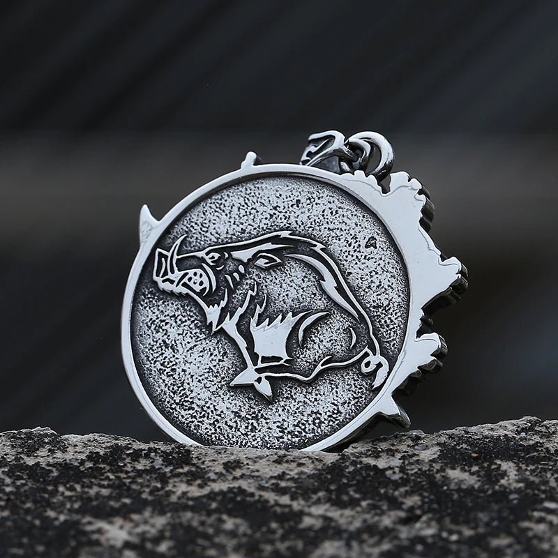 Wild Boar Pendant - Chrome Cult