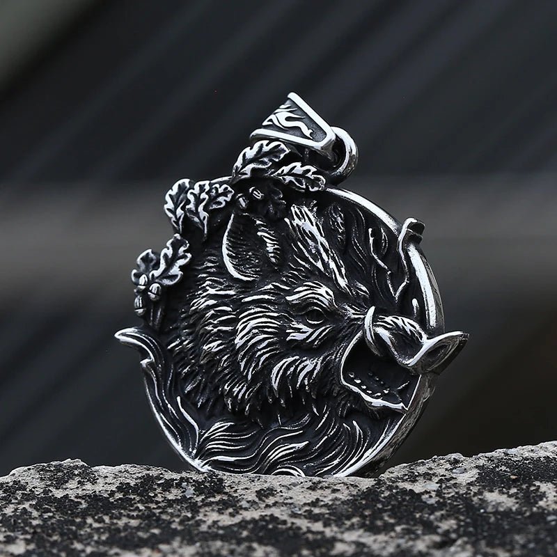 Wild Boar Pendant - Chrome Cult