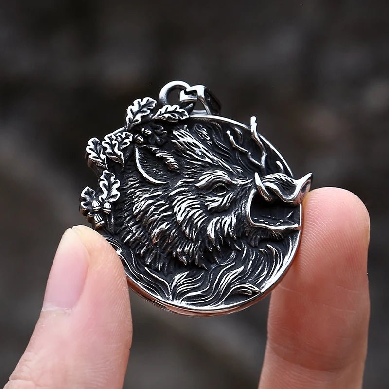 Wild Boar Pendant - Chrome Cult