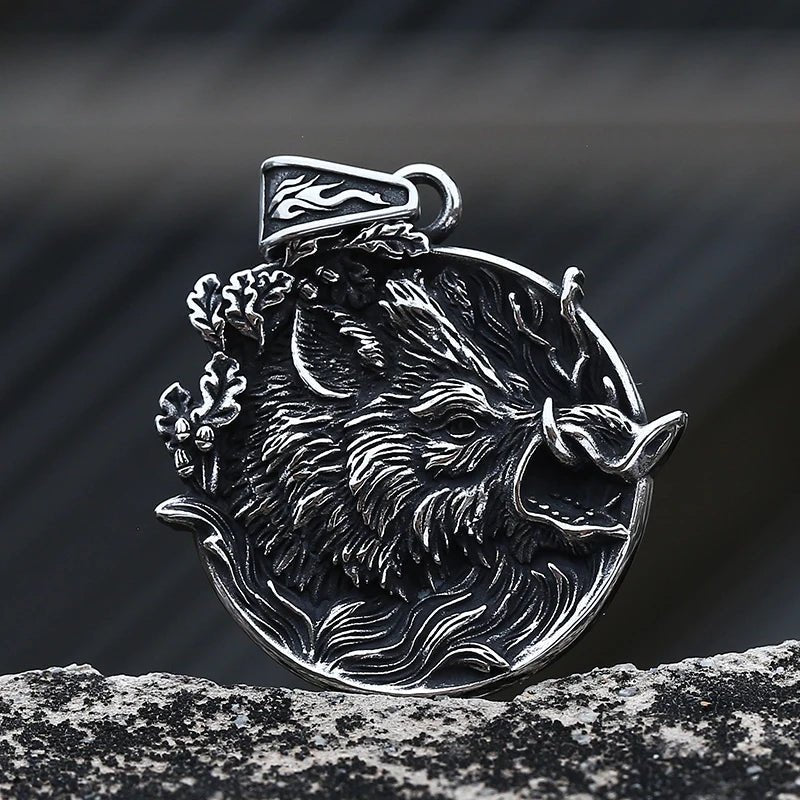 Wild Boar Pendant - Chrome Cult