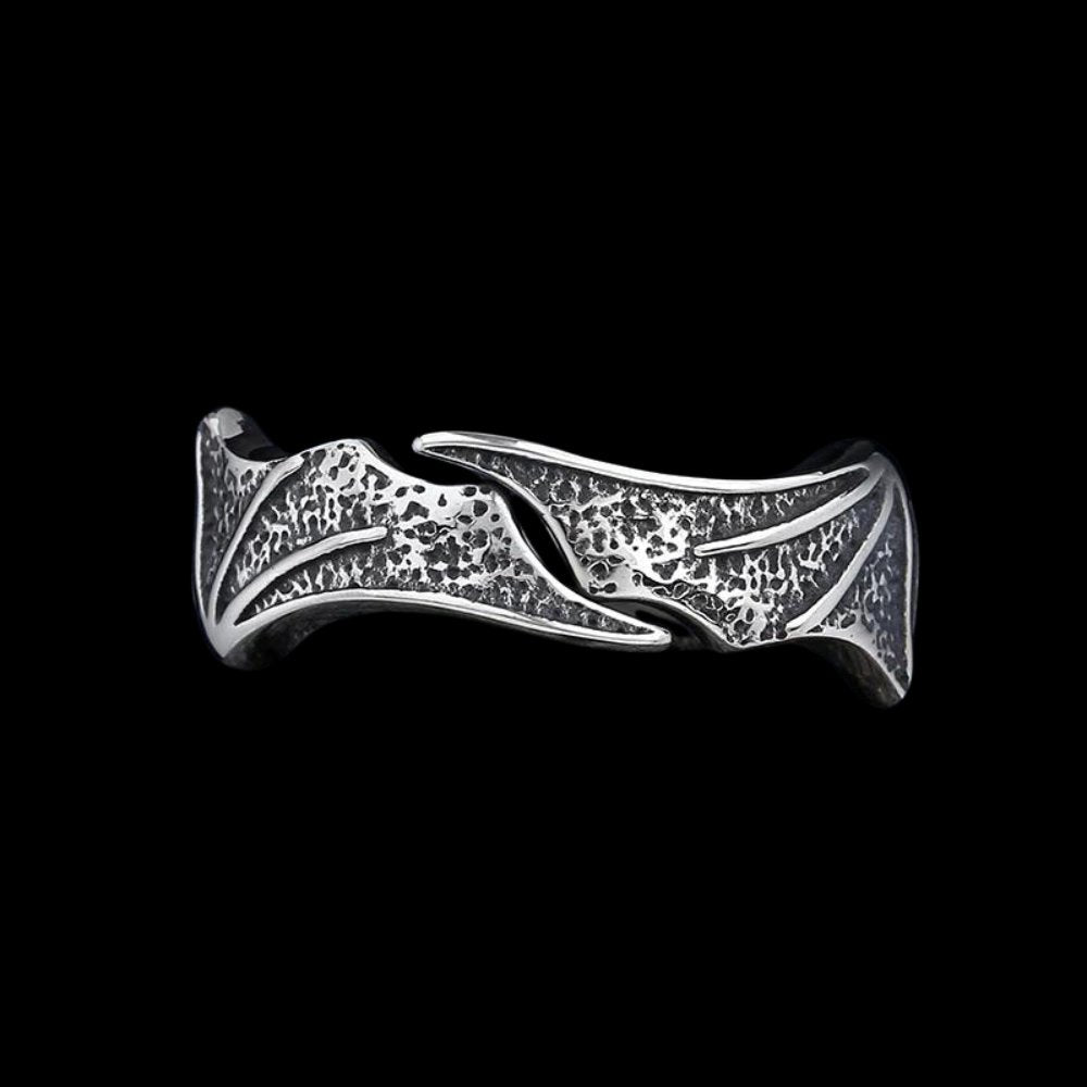 Wings Of Dracul Ring - Chrome Cult