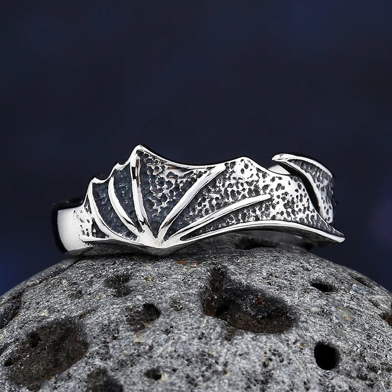 Wings Of Dracul Ring - Chrome Cult