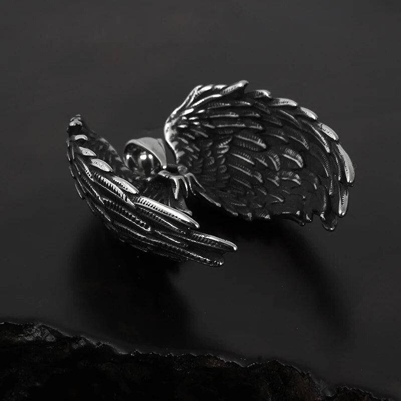 Wings Of The Fallen Angel Pendant - Chrome Cult