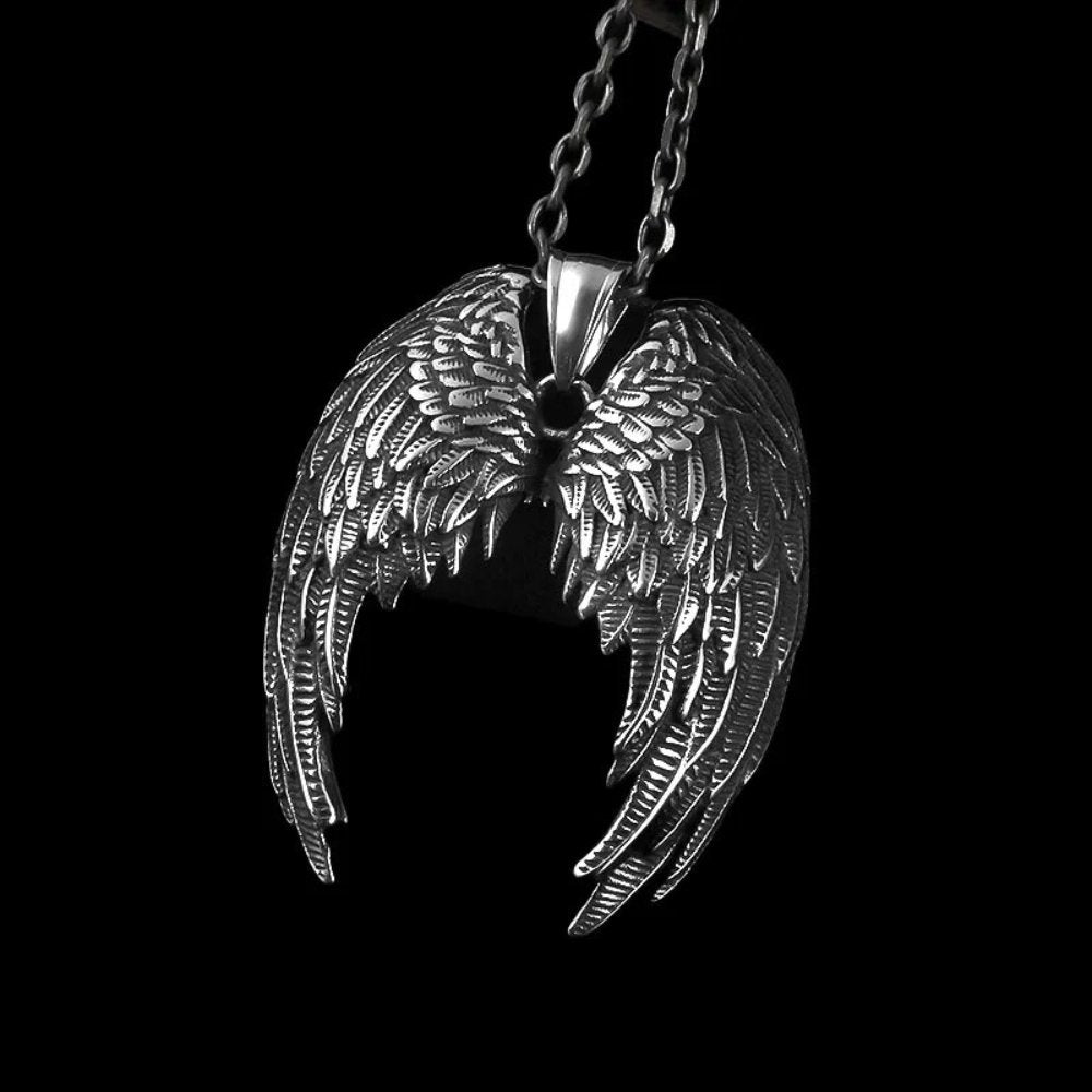 Wings Of The Fallen Angel Pendant - Chrome Cult
