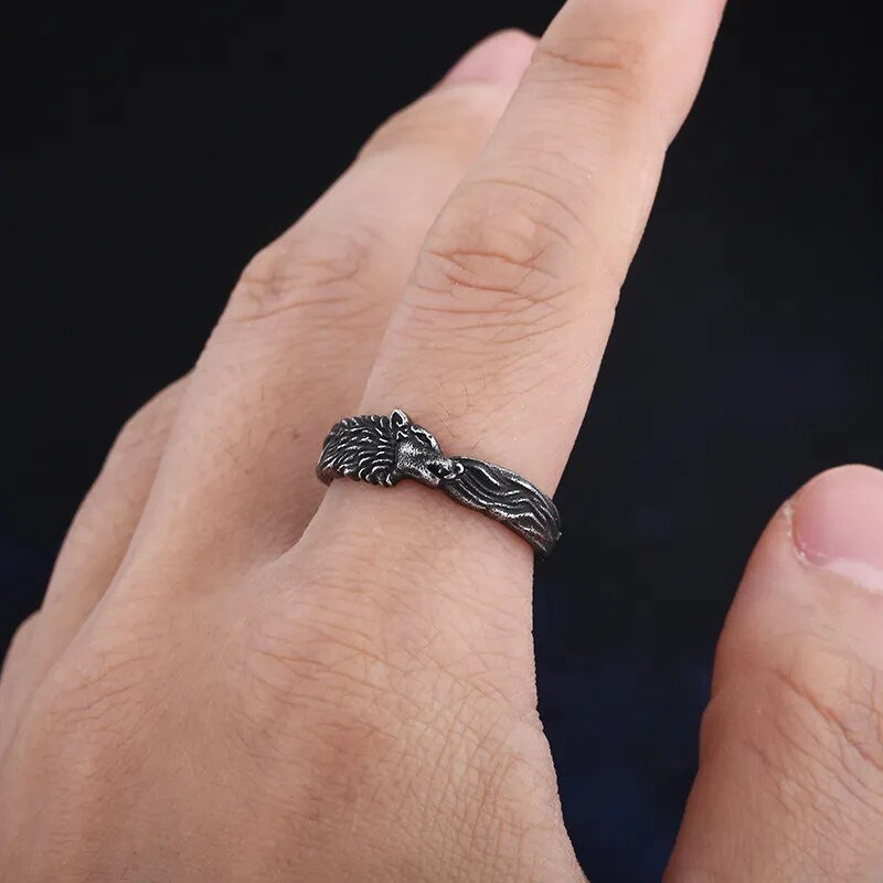 Wolf Eternity Ring - Chrome Cult