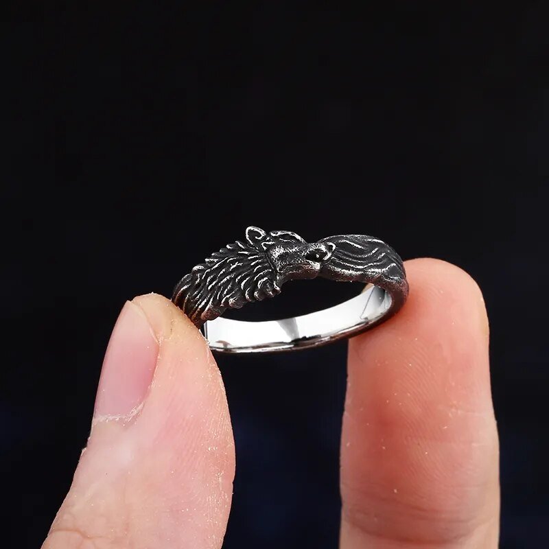 Wolf Eternity Ring - Chrome Cult