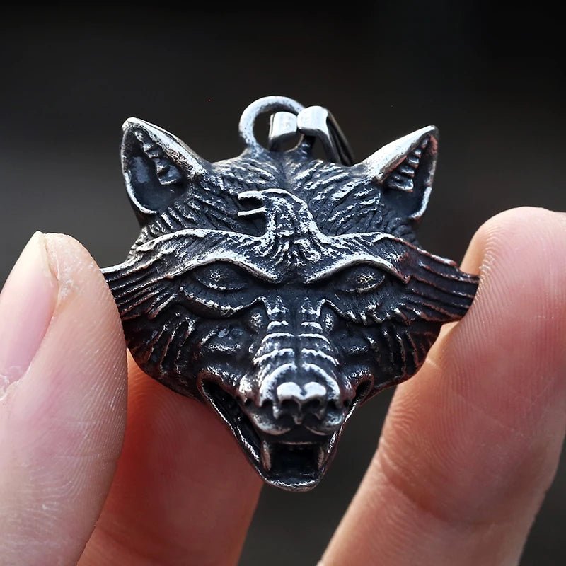 Wolf Head Pendant - Chrome Cult