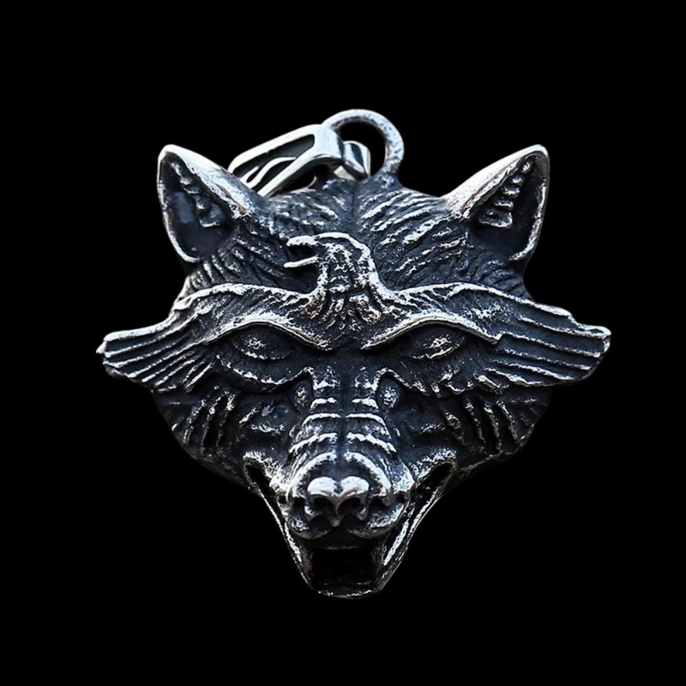 Wolf Head Pendant - Chrome Cult
