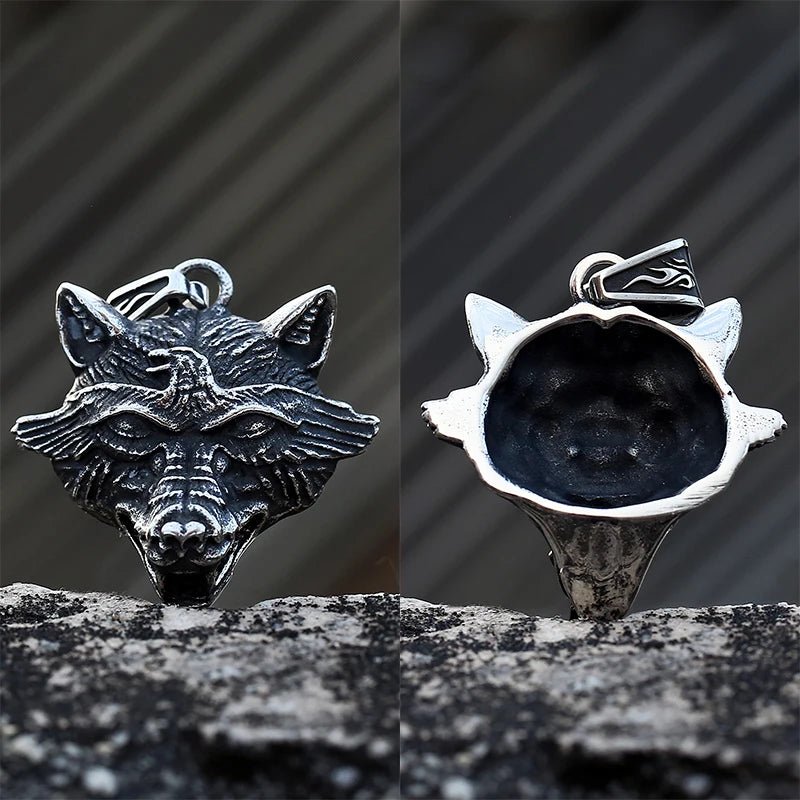 Wolf Head Pendant - Chrome Cult