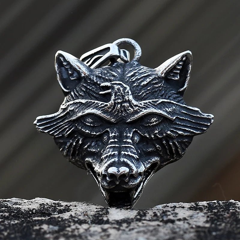 Wolf Head Pendant - Chrome Cult