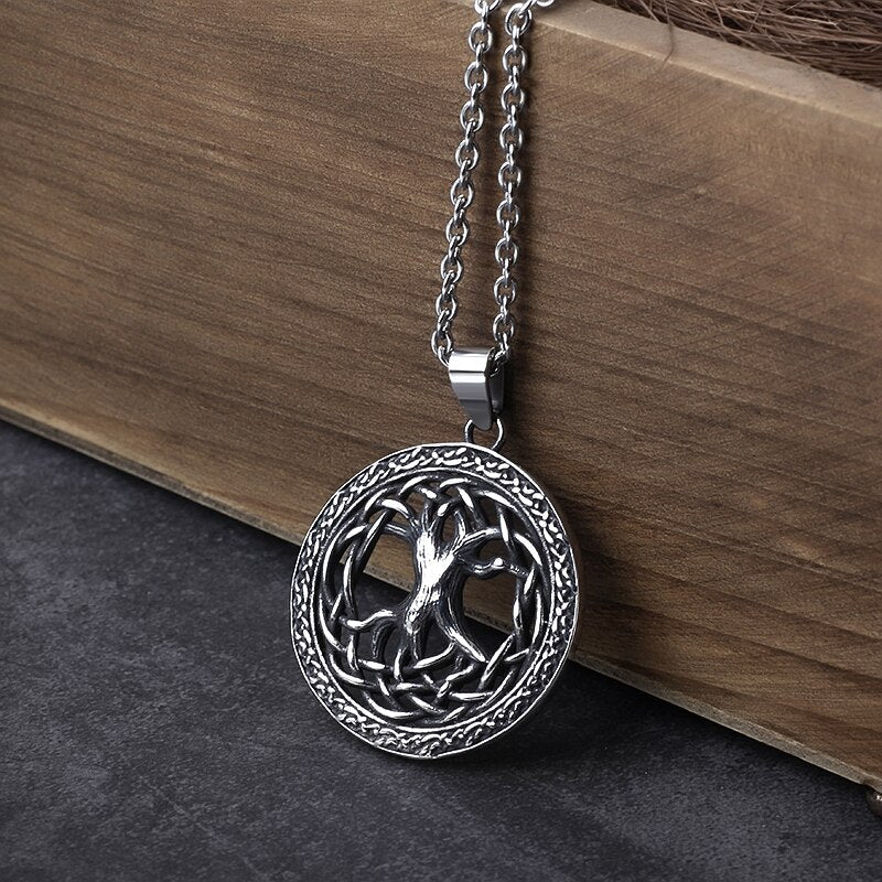 Yggdrasil Tree Of Life Viking Pendant - Chrome Cult