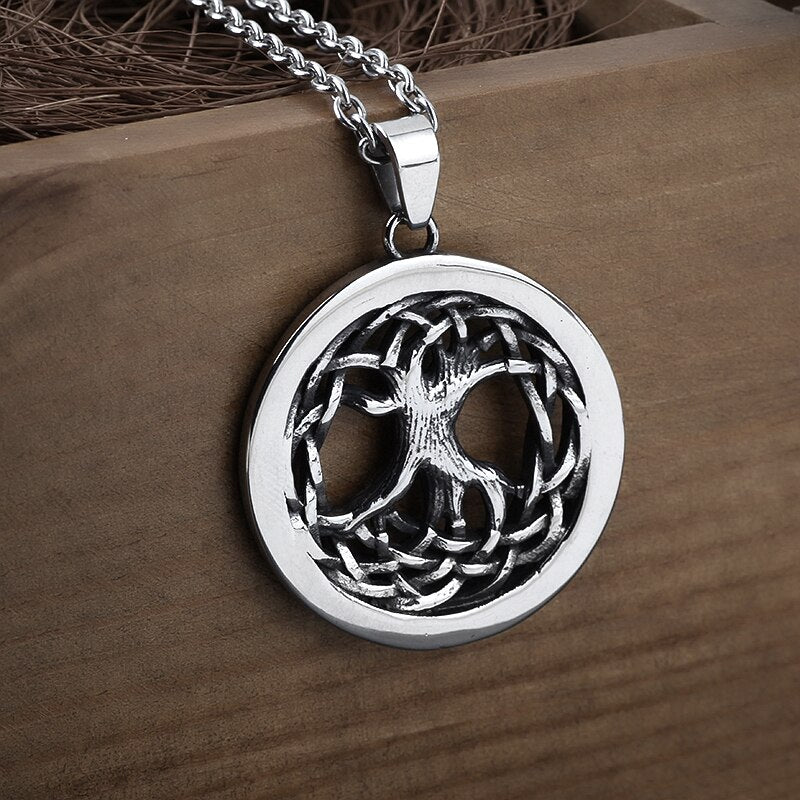 Yggdrasil Tree Of Life Viking Pendant - Chrome Cult